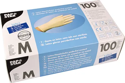 Produktbild von Papstar Einweghandschuhe Latex ungepudert weiss 100 Stück Gr. M