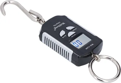 Produktbild von Kranwaage 200KG Heavy Duty Hanging Weighting Hook Steelyard Portable Electronic HD Backlight(Silber Schwarz )