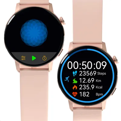Produktbild von Damen Smartwatch Sportband SB-350 Bluetooth, Musiksteuerung, Schrittzähler etc. IP67, Fitness-Uhr, Herzfrequenzmesser Roségold