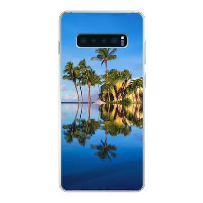 Produktbild von MuchoWow® Handyhülle Schutzhülle Hülle für Samsung Galaxy S10 Plus Am Wailea Beach in Hawaii spiegeln sich die Palmen im Wasser Silikon Softcase Handy Hülle - Schutzhülle