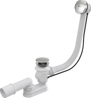 Immagine prodotto di Set di scarico Alcadrain - Set di scarico e troppopieno per vasca da bagno, lunghezza 1000 mm, cromo A55KM-100