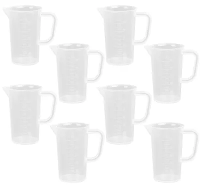 8 Messbecher 100 ml, Kunststoff, mit Griff, transparent