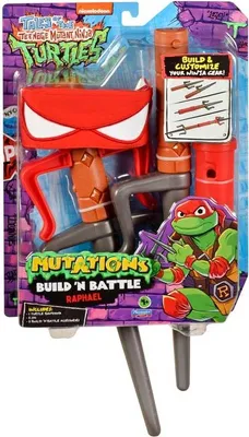 Immagine prodotto di Playmates TMNT Giocattoli Mutazione Costruisci e Battaglia Armi di Raffaello