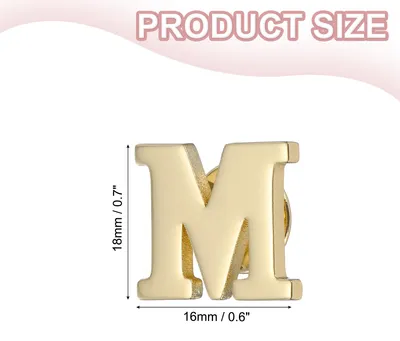 Produktbild von Brief Anstecknadeln, Anfangsbuchstabe Buchstabe M Kragen Anstecknadeln Buchstabe Broschen Anstecknadeln fš¹r Frauen M?nner Hemd Kleid Anzš¹ge Mantel Kragen, Goldton, Buchstabe M