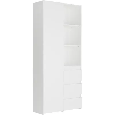 Obrázok produktu pre Kancelárska skriňa 80 cm, 1 dvere, 3 zásuvky FRAMIRE B-80-S3, biela