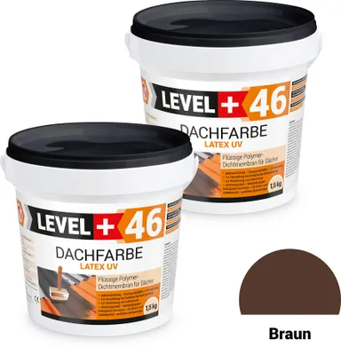 Produktbild von Dachfarbe elastische Sockelfarbe Dachlack UV-beständig Super Flex 3Kg Braun LEVEL+ RM46
