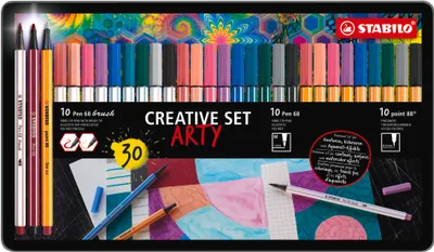 Immagine prodotto di STABILO 87-3432 STABILO ARTY set creativo, valigetta in metallo da 30 pezzi