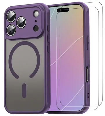 Obrázek produktu pro Pouzdro MagSafe + 2x ochranné sklo pro fotoaparáty Apple iPhone 17 Pro Max, barva: fialová