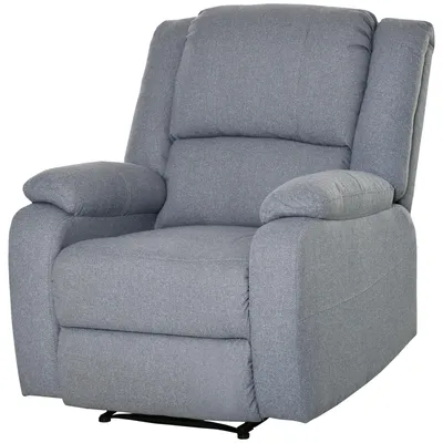Produktbild von HOMCOM Fernsehsessel Relaxsessel mit Liegefunktion TV-Sesse Polyester Hellgrau