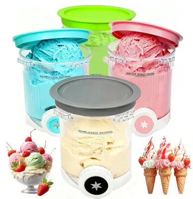 Produktbild von Elzusha – Ersatzbehälter für Eismaschine, 480 ml – Set mit 4 Stück