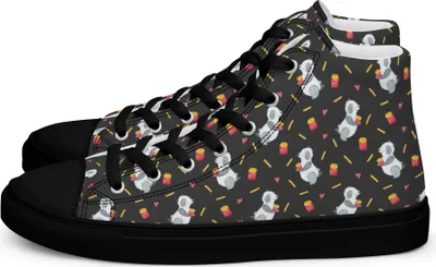 Produktbild von Mr. & Mrs. Panda Damen Sneaker Black Edition Panda Pommes Größe 42 - Grau - Geschenk, Schwarze, Sneakers für, Muster, Schwarzer, Schwarz