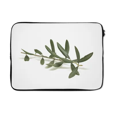 Produktbild von MuchoWow® Laptop Hülle 14 ZollOlivenzweig auf weißem Hintergrund Laptoptasche - Laptoptasche - Stoßsicher - Schutzhaube