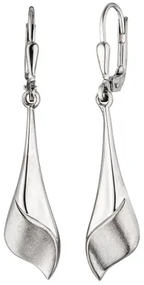 Produktbild von Paar Ohrringe Boutons Ohrhänger Ohrschmuck 925 Silber rhodiniert teilmattiert