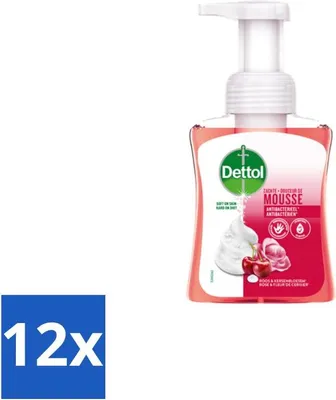 Produktbild von Dettol - Schaum-Handseife - Rosen & Kirschblüte - Weiche Mousse - 250 ml - Vorteilspack - 12 Stücke