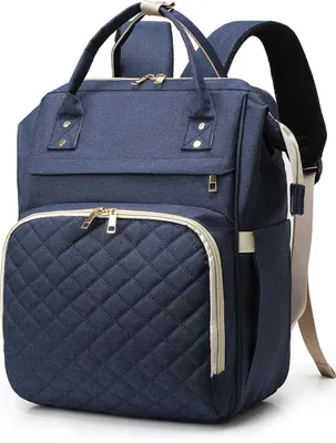 Produktbild von Wickeltasche Rucksack, Wasserdicht Große Wickelrucksack mit USB-Ladeanschluss, Kinderwagengurten, 3 Thermotaschen für Babyflaschen Babytasche Unisex Reise-Rucksack Windeltasche für Mama, Papa, Blau