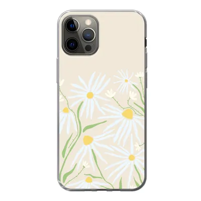 Produktbild von MuchoWow® Handyhülle Schutzhülle Hülle für iPhone 12 Pro Blume - Muster - Gelb Silikon Softcase Handy Hülle - Abdeckung