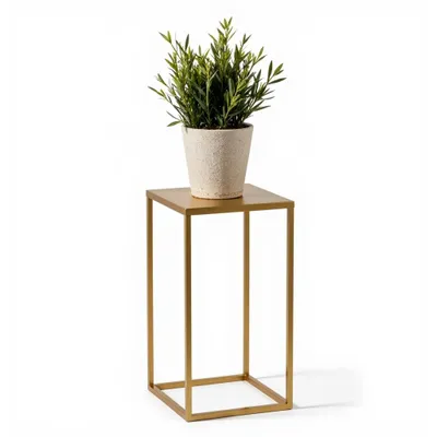 Produktbild von FRAMADO, Pflanzenständer Ferro, Metallregal, Blumenständer, 24x24x60cm, Gold