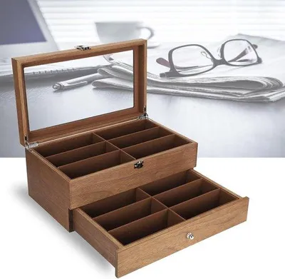 Produktbild von Famanu Brillendose mit 12 Fächern - Organizer für Sonnenbrillen und Schmuck