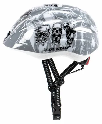 Produktbild von Kinderfahrradhelm Dunlop für Radfahrer, Skater, Eisläufer und Skateboarder, entspricht DIN EN 1078, Design Skull