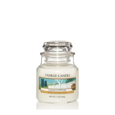 Produktbild von Yankee Candle Clean Baumwolle, Zylinder, Weiß, CEDAR, Moschus, Vetiver, Holz, 20 h, 1 Stück(e)