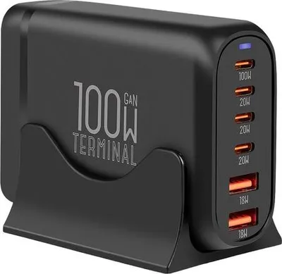 Obrázek produktu pro OBAL:ME Terminal GaN Stolní nabíječka 4C2A 100W Černá