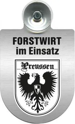 Produktbild von Einsatzschild für Windschutzscheibe incl. Saugnapf - Forstwirt im Einsatz - 309468 Color - Region Preussen