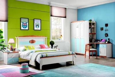 Produktbild von Komplett Jugendzimmer Kinderzimmer Set Bett Kleiderschrank Kommode 5tlg Echtholz