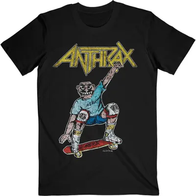 Obrázek produktu pro Anthrax Spreading Skater Notman Vintage (Back Print) Black M Tričko