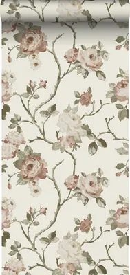 Obrázek produktu pro ESTAhome tapeta květinový vzor krémová bílá a tmavě růžová - 139406 - 50 x 900 cm