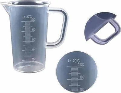 Produktbild von 2 Stück Präzisions Messbecher 100ml 250ml, Messbecher Klein mit Waage Dosierhilfe Waschmittel Küche Backen Labor Kochen Reinigungsmittel