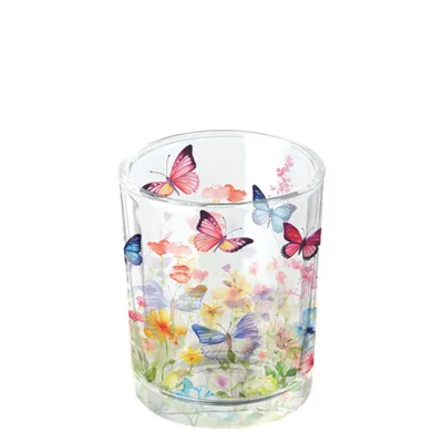 Imagen del producto de Ambientación: Mariposas en un campo. Portavelas, diámetro 5,5 x 6,6 cm