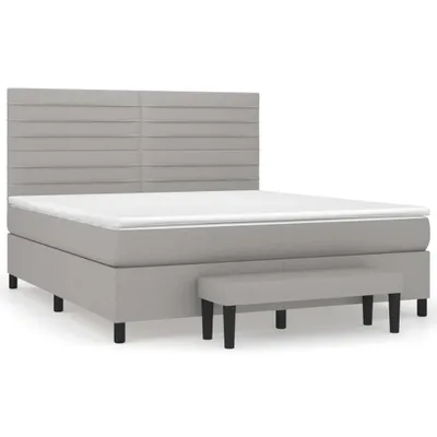 Produktbild von vidaXL Boxspringbett mit Matratze Hellgrau 160x200 cm Stoff