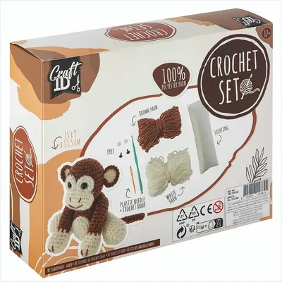 Obrázek produktu pro Rozkošná háčkovaná opička - dokonalé mazlení pro děti i dospělé! Ruční práce, vyrobeno z měkké příze, ideální pro dárek nebo dekoraci.