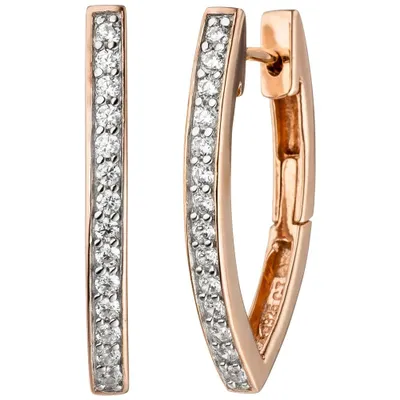 Produktbild von Ohrringe Creolen spitzoval mit Zirkonia weiß 925 Silber rotgold vergoldet Damen