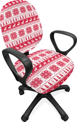 Produktbild von ABAKUHAUS nordisch Bürostuhl Schonbezug, Retro Nature Inspired, dekorative Schutzhülle aus Stretchgewebe, Pink Weiß