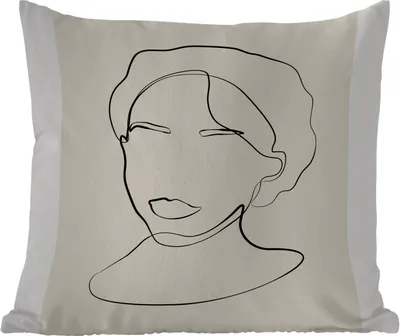 Produktbild von MuchoWow® Outdoor Kissen - Text - Zitate - Strichzeichnungen - Frauen - 45x45 cm - Wetterfest - Lounge Kissen - Fotokissen - Dekoratives Kissen