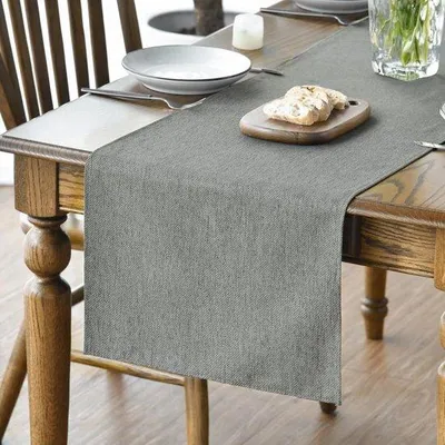 Obrázek produktu pro Světle šedý ubrus na stůl 40 x 140 cm, voděodolný