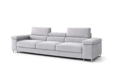 Zdjęcie produktu dla Sofa ELIO w kolorze szarym (Hellgrau), nowoczesna sofa wypoczynkowa z funkcją spania i regulowanymi zagłówkami, wymiary: 263 × 90 x 102 cm