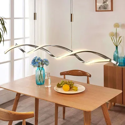 Produktbild von Lindby Modern Moderne Hängelampe aus Aluminium inkl. LED und Dimmer - Auron/ 2-flammig Dimmer / Dimmbar / Innenbeleuchtung / Wohnzimmerlampe / Schlafzimmer / Küche Stahl /Kunststoff Länglich / (nicht austauschbare) LED Max. 2 x 24 Watt
