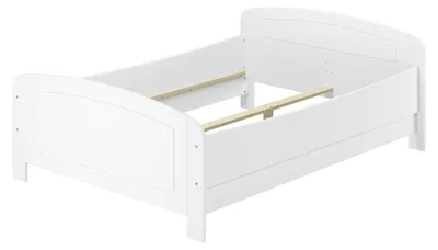 Produktbild von Weißes Bett Seniorenbett extra hoch 140x200 weiß Zubehör wählbar V-60.44W-14Federholzrahmen und Matratze inkl.