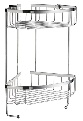 Produktbild von Smedbo SIDELINE - Design Eckseifenkorb Doppelt in Chrom poliert DK2031