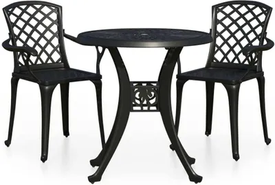 Obrázek produktu pro vidaXL 3dílná sada Bistro Set Cast Aluminium Black