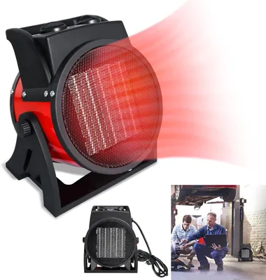 Productafbeelding van Elektrische Verwarming - Ventilator Kachel - Werkplaats Verwarmen - Instelbare Hoek - 2000 W - Grijs