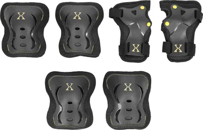 Produktbild von Nils Extreme Schoner Set - 3in1 Set Knieschone Ellbogenschoner Handgelenkpolster für Kinder Erwachsene - Schwarz und Gelb - L - H320