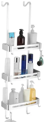 Duschcaddy über der Tür, 3 Ebenen, Aluminium, rostbeständig