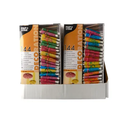 Obrázok produktu pre Papstar Deko Picker Eisschirmchen farbig sortiert Höhe 10cm 144 Stück