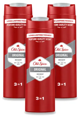 Image de 3 flacons de gel douche 3-en-1 Old Spice Original - 400 ml - Pack économique - 3 pièces