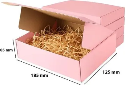 Zdjęcie produktu dla Różowy karton wykrojnikowy ozdobny 185x125x85 - 10 szt.