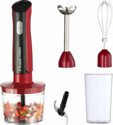 Obrázek produktu pro Mixér 3v1 Russel Hobbs Desire 27140-56, 500W, 600+500 ml, 2 rychlosti + pulzní mix, nerezová ocel, bez BPA, červená