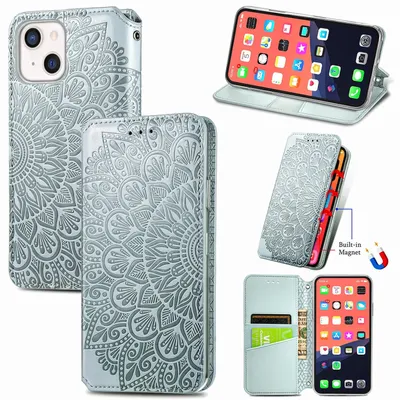 Immagine prodotto di Custodia protettiva per Apple iPhone 13 mini, custodia a libro, grigia